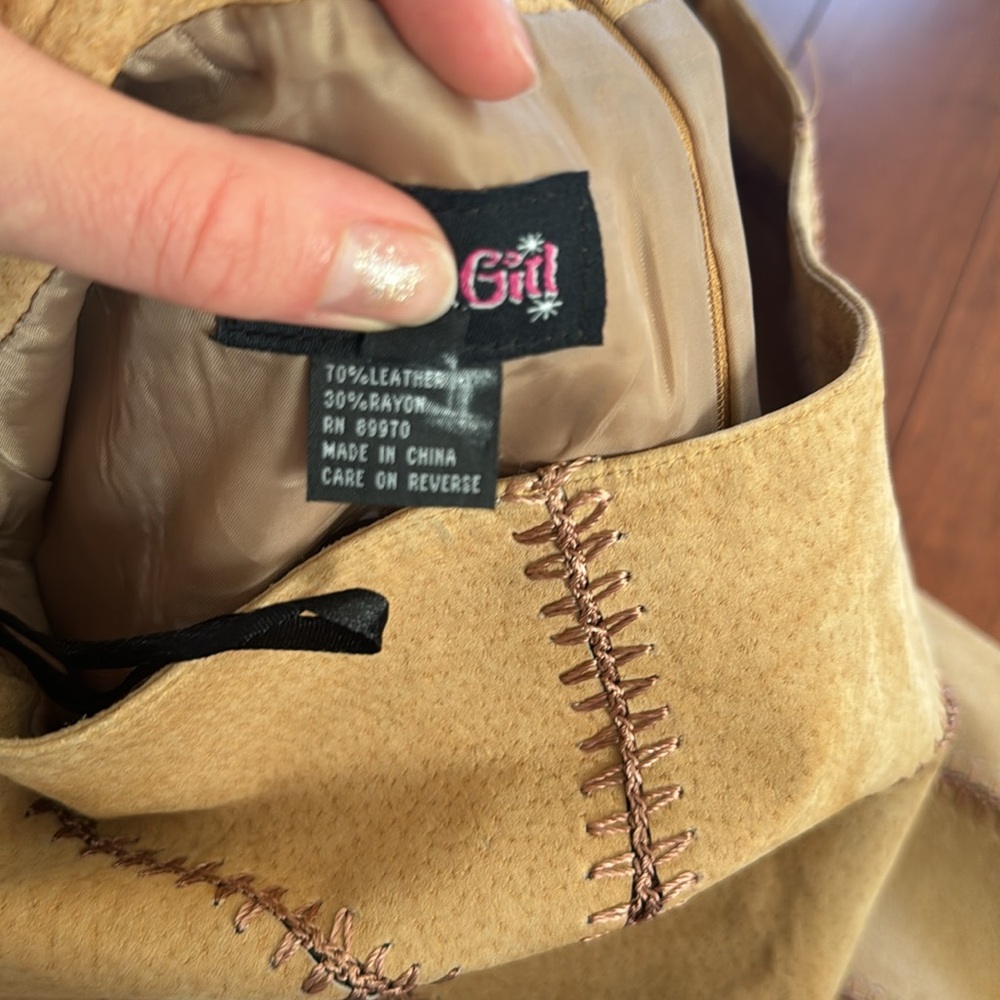 Suede Patchwork Mini Skirt - image 4